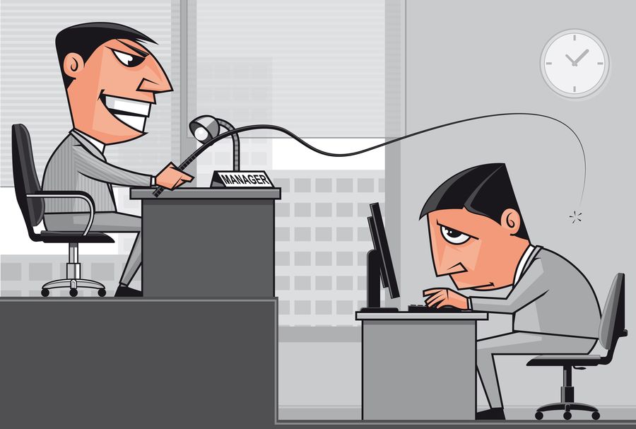 Vector illustration (EPS10 includes transparency) Working under the boss pressure